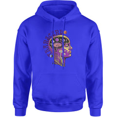 Psychedelic Cosmic Mushroom Head Adult Hoodie Sweatshirt Royal Blue