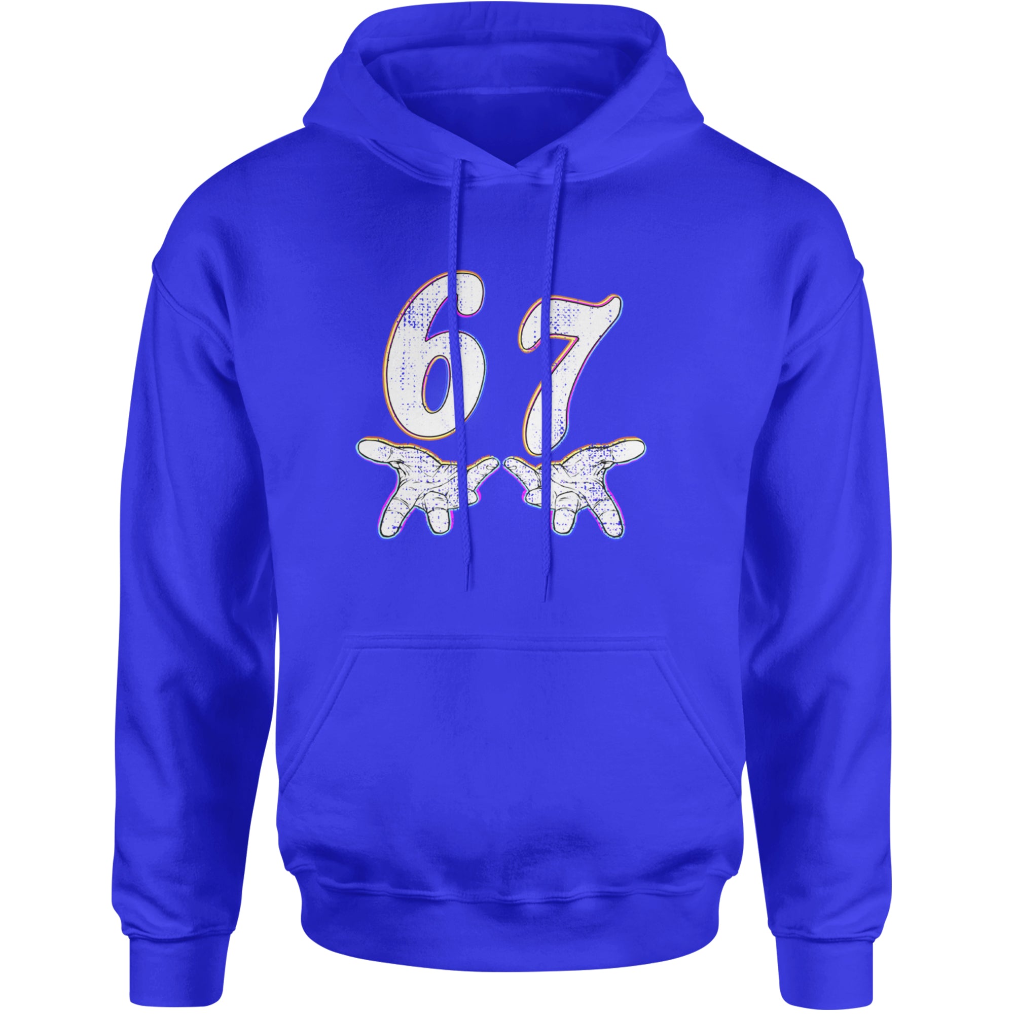 67 Hands Meme Viral Drill Adult Hoodie Sweatshirt Royal Blue