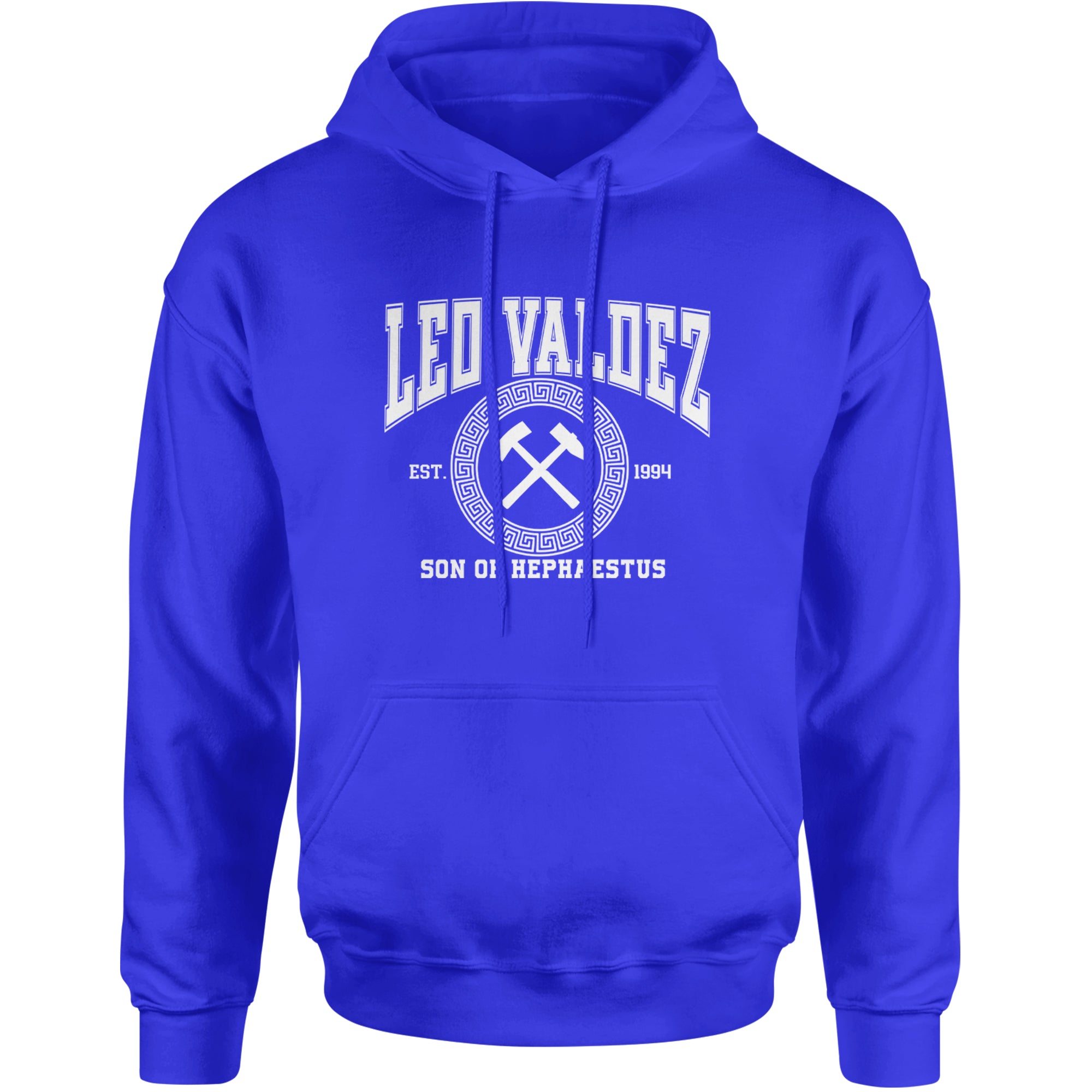 Leo Valdez Son of Hephaestus Forge Master Adult Hoodie Sweatshirt Royal Blue