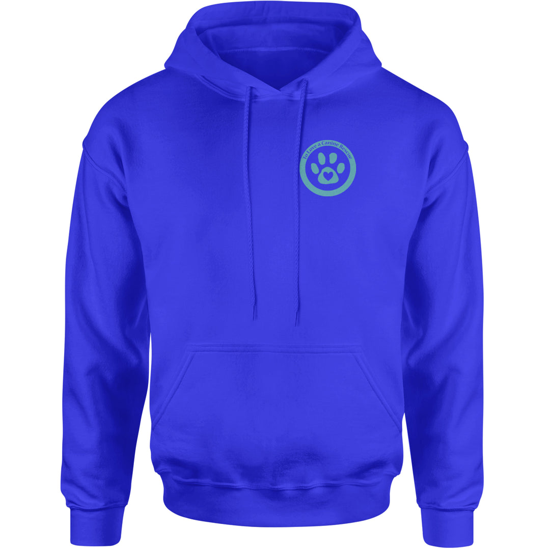 TLC To Love a Canine Dog Rescue Teal Adult Hoodie Sweatshirt Royal Blue