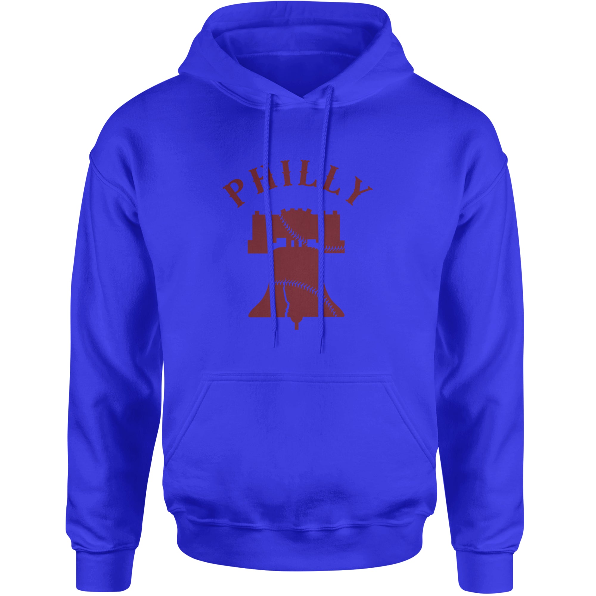 Philly Cracked Liberty Bell Adult Hoodie Sweatshirt Royal Blue