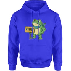 Sign Resist Meme Frog Protest Adult Hoodie Sweatshirt Royal Blue