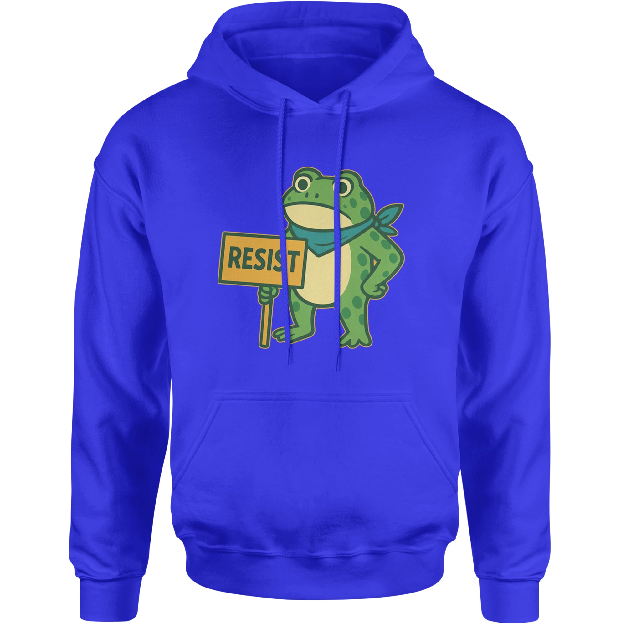 Sign Resist Meme Frog Protest Adult Hoodie Sweatshirt Royal Blue