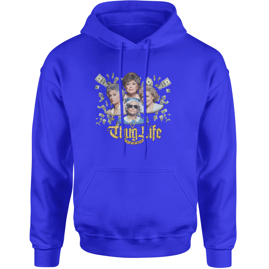 Golden Chain Thug Life Girls Adult Hoodie Sweatshirt Royal Blue