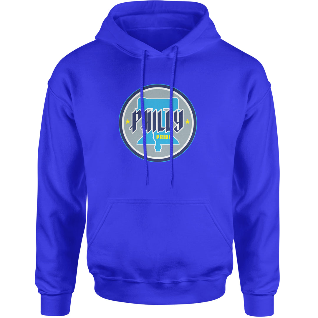 Philly Pride Liberty Bell Adult Hoodie Sweatshirt Royal Blue
