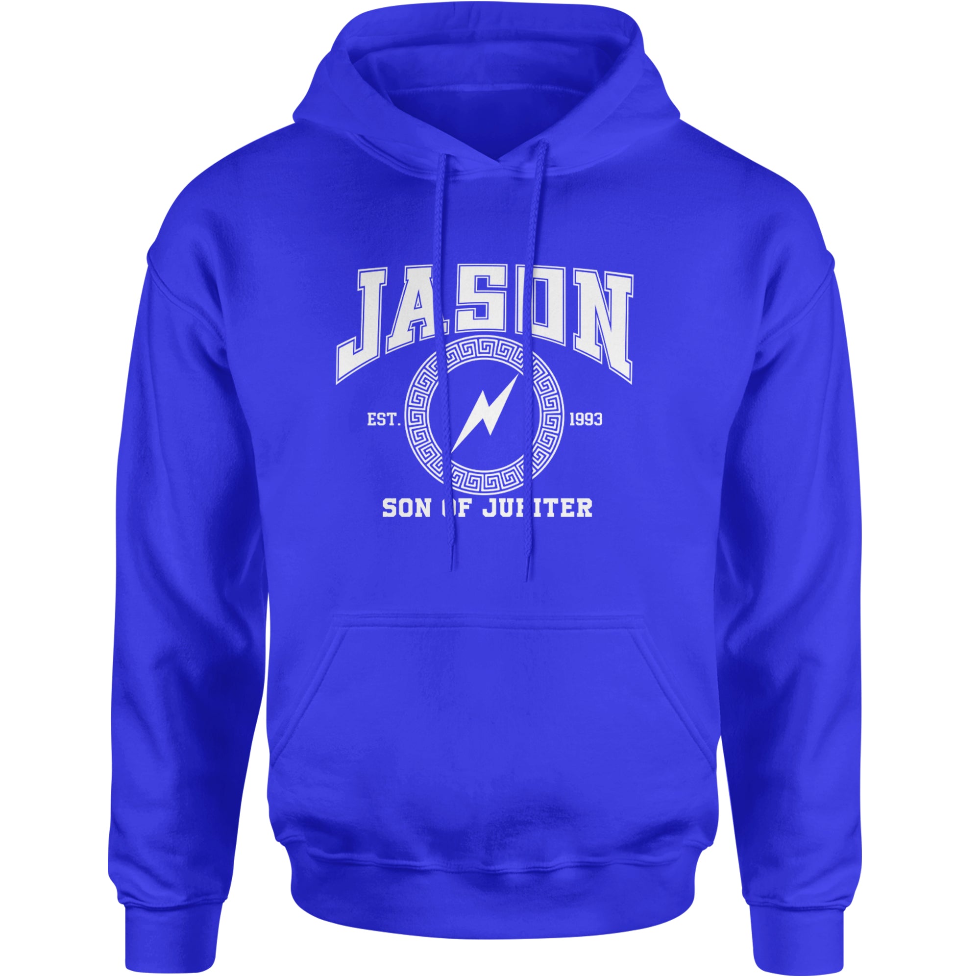 Jason Son of Jupiter Storm Bringer Adult Hoodie Sweatshirt Royal Blue