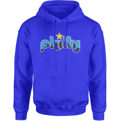 Skyline Philly Philadelphia Adult Hoodie Sweatshirt Royal Blue