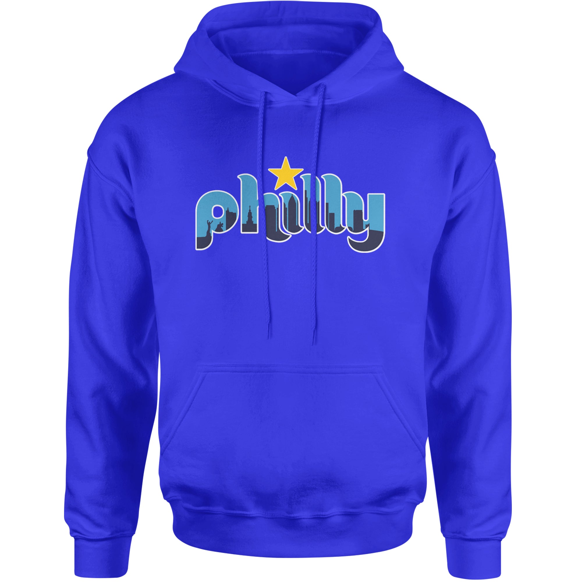 Skyline Philly Philadelphia Adult Hoodie Sweatshirt Royal Blue