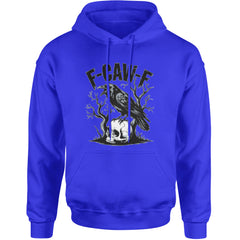 F-Caw-F Crow On Skull F-ck Off Gothic Adult Hoodie Sweatshirt Royal Blue