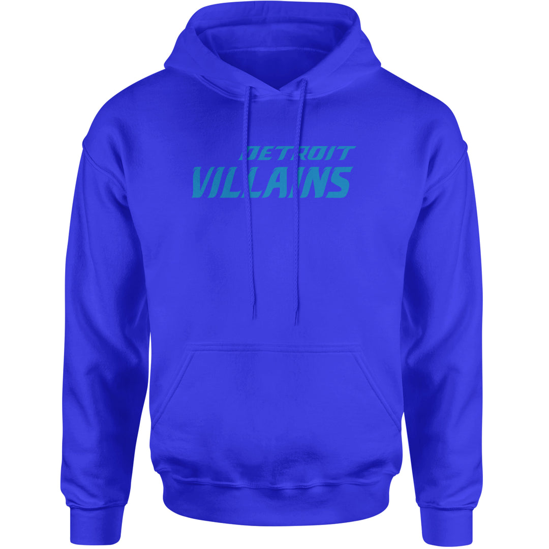 Detroit Villains Grit Football Adult Hoodie Sweatshirt Royal Blue