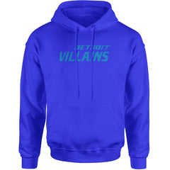 Detroit Villains Grit Football Adult Hoodie Sweatshirt Royal Blue
