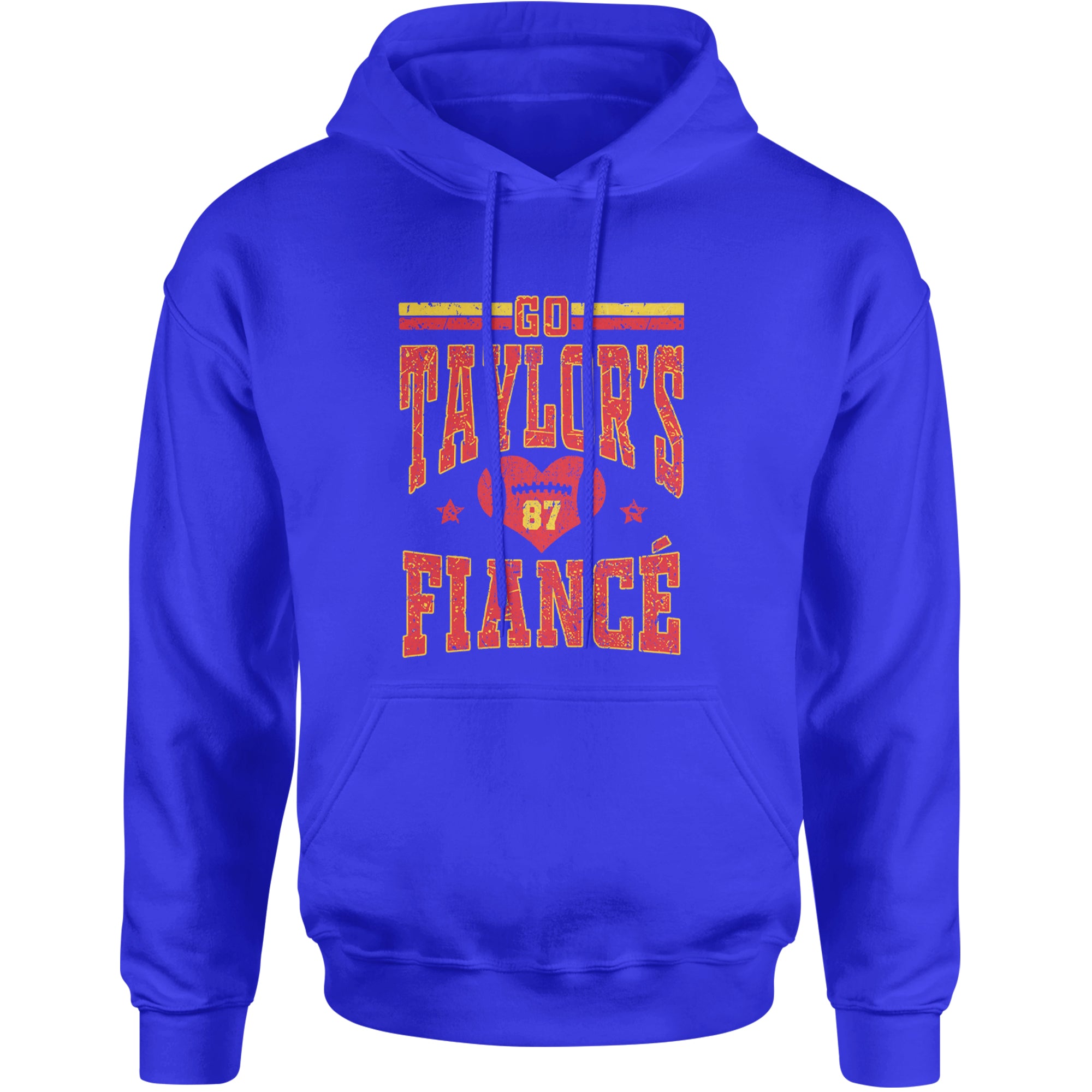 Go Taylor's Fiancé Engagement Game Day Adult Hoodie Sweatshirt Royal Blue