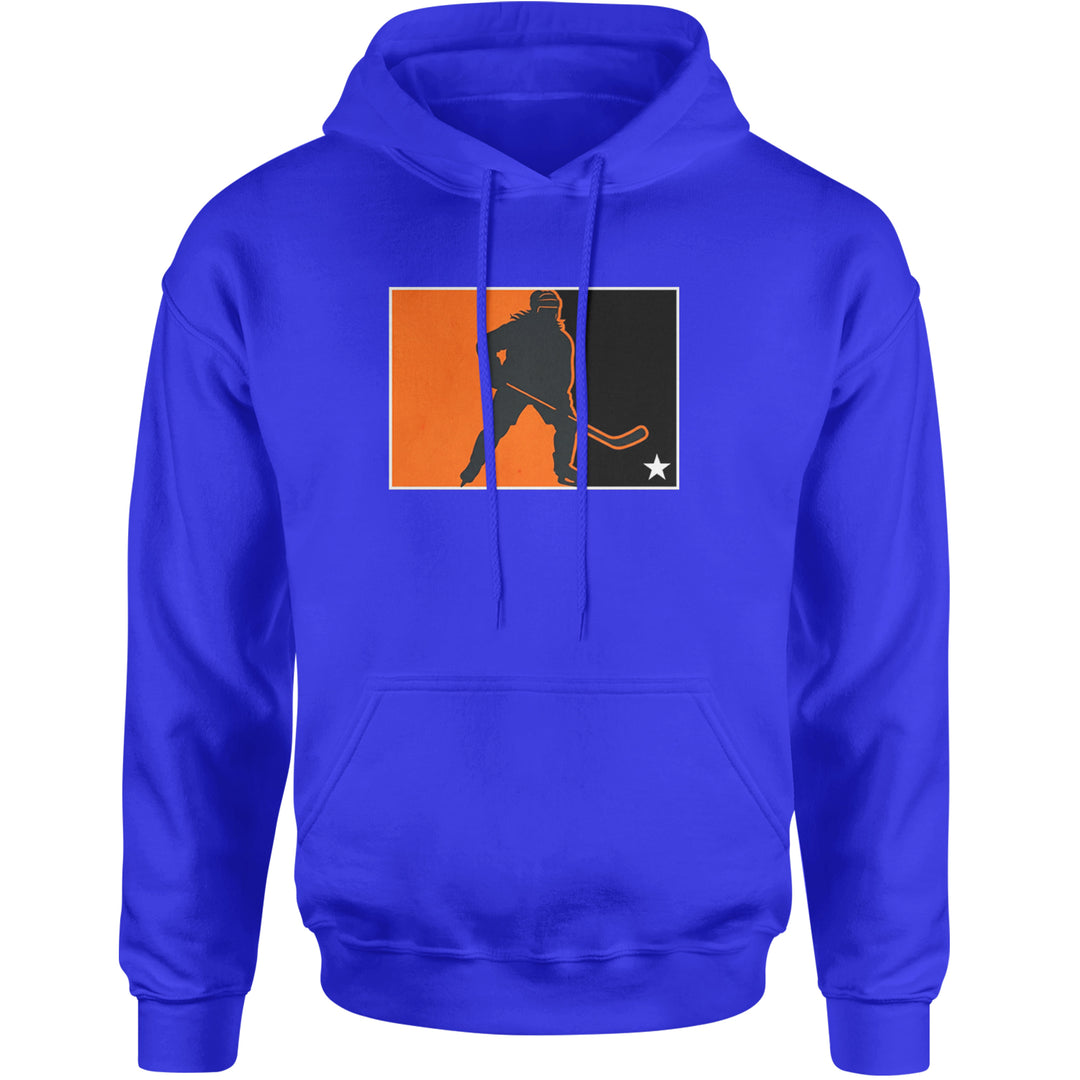 Hockey Enforcer Retro Vintage Adult Hoodie Sweatshirt Royal Blue