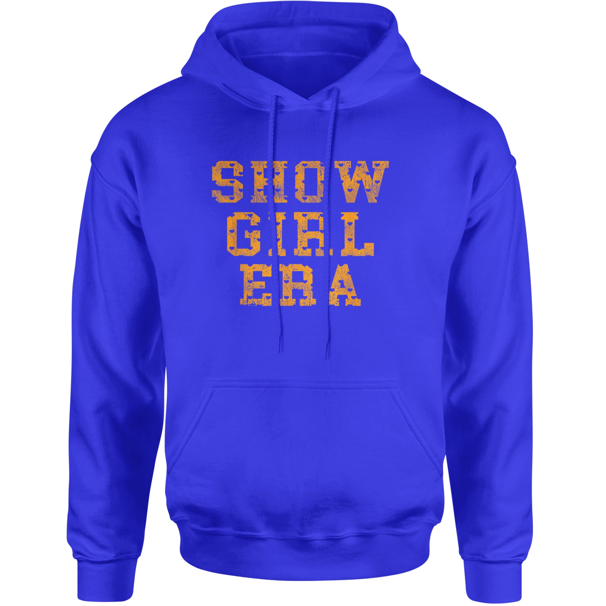 Vintage Showgirl Era Heart Adult Hoodie Sweatshirt Royal Blue