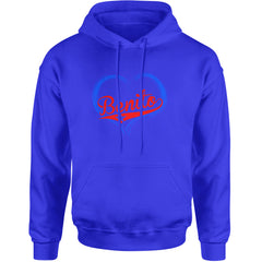 Benito Heart Puerto Rico Adult Hoodie Sweatshirt Royal Blue