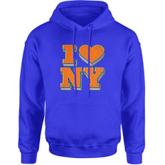 New York City Pride Heart Adult Hoodie Sweatshirt Royal Blue