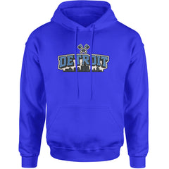 Detroit Motor City Retro Piston Adult Hoodie Sweatshirt Royal Blue
