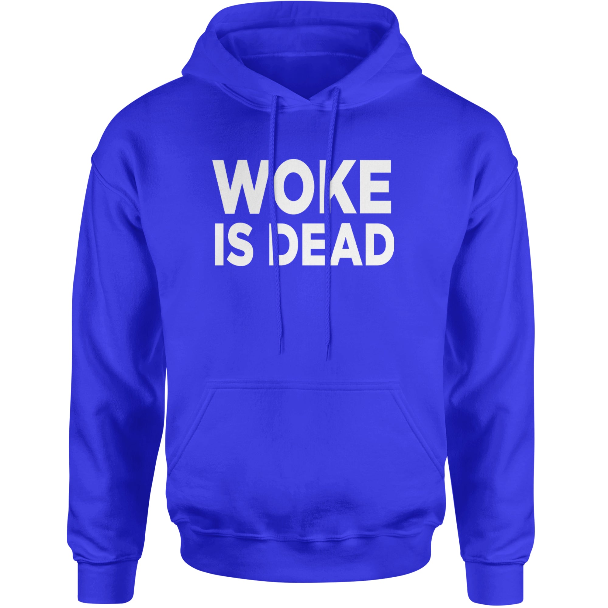 Woke Is Dead Satire Adult Hoodie Sweatshirt Royal Blue