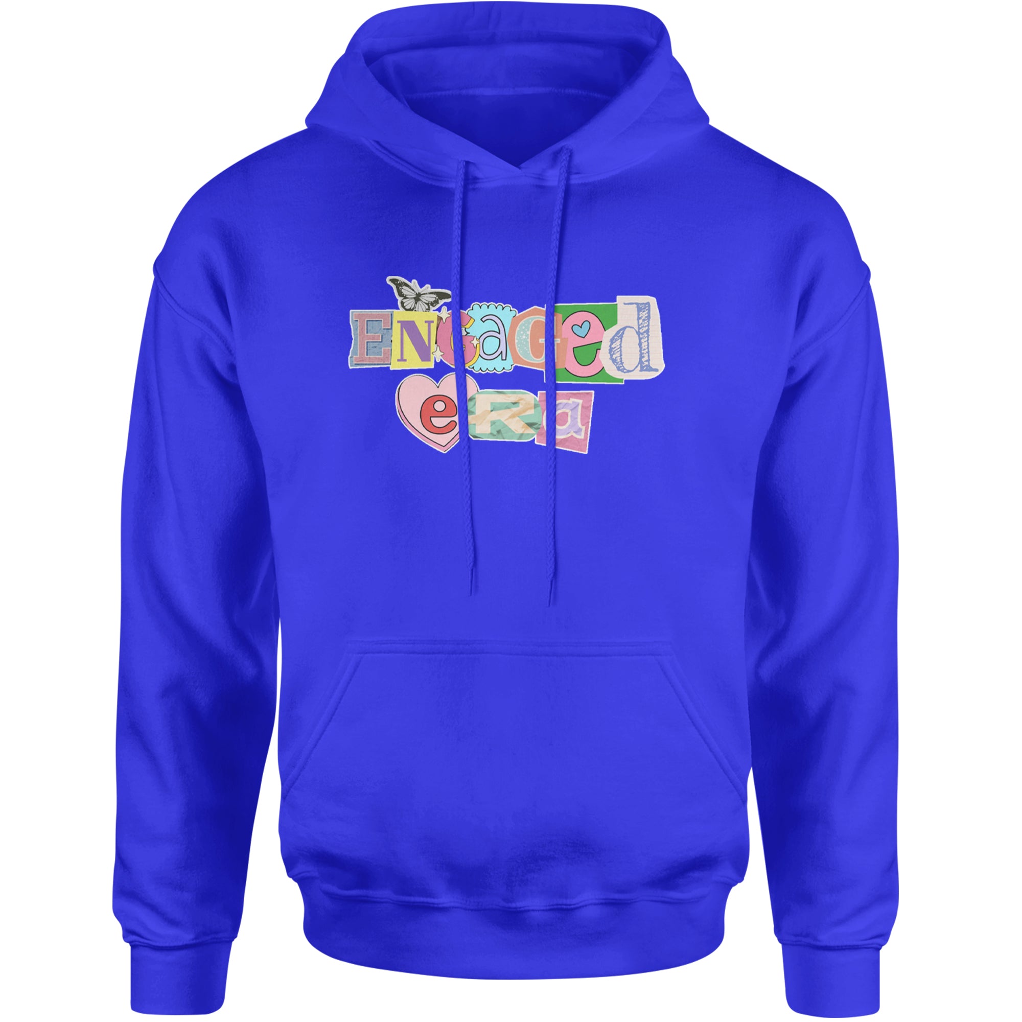 Engaged Era Aesthetic Retro Collage Design Adult Hoodie Sweatshirt Royal Blue