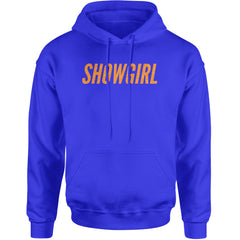 Showgirl Orange Glitter Adult Hoodie Sweatshirt Royal Blue