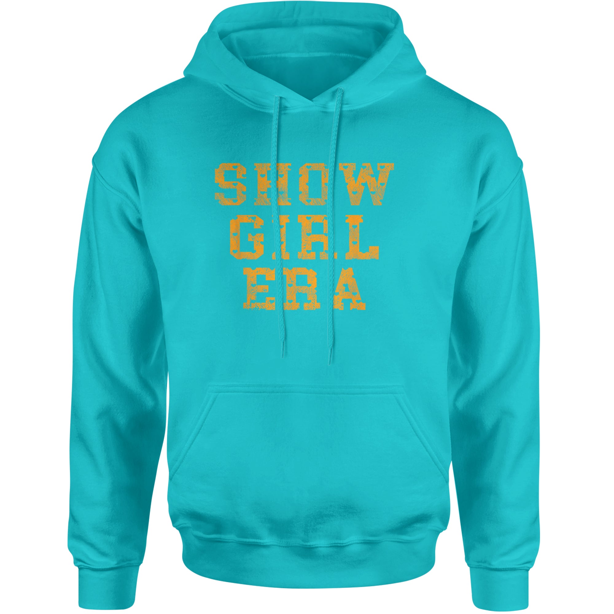 Vintage Showgirl Era Heart Adult Hoodie Sweatshirt Teal