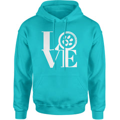 TLC LOVE Dog Rescue Adult Hoodie Sweatshirt Teal