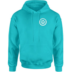 TLC To Love a Canine Dog Rescue White Adult Hoodie Sweatshirt Teal