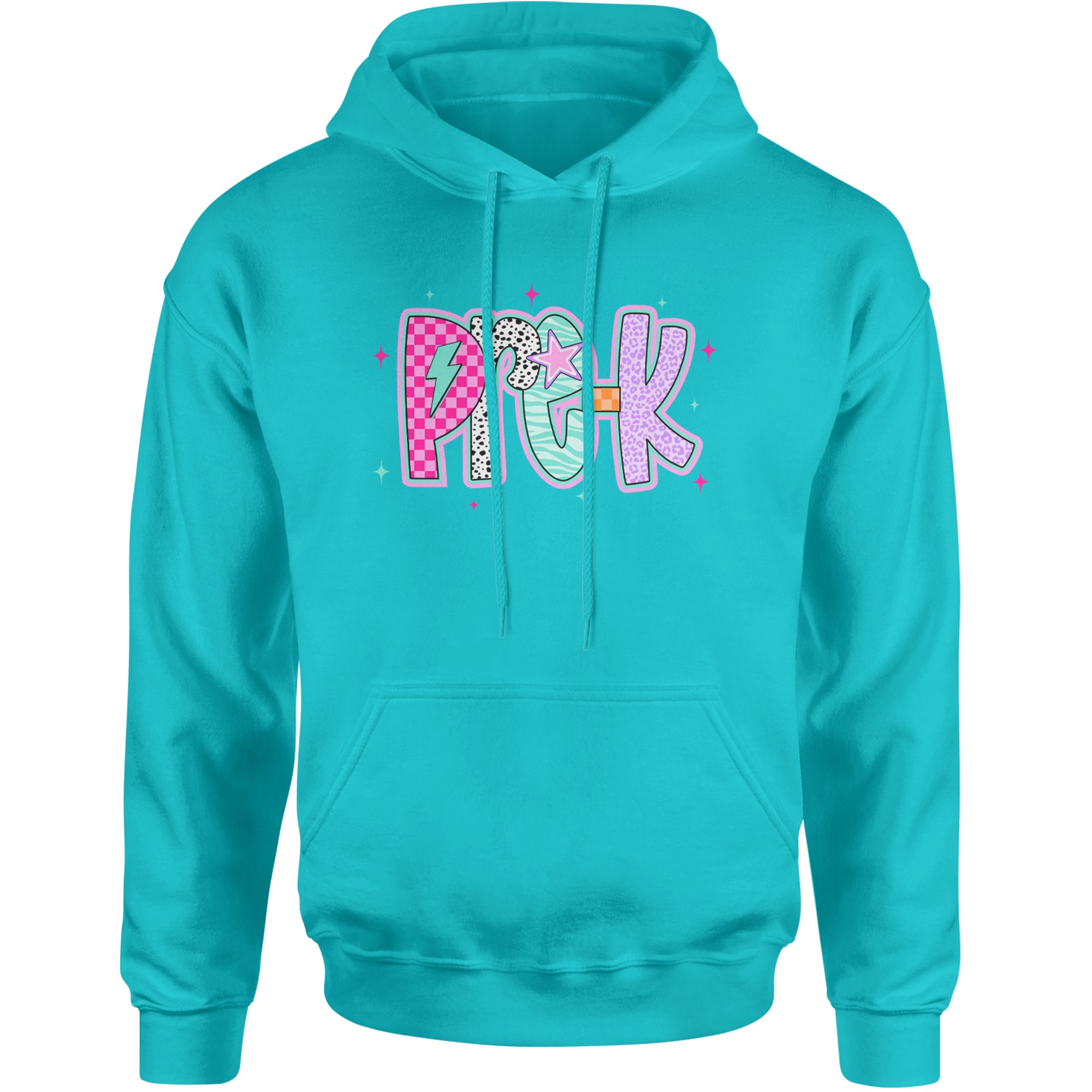 Pre-K Party Time Colorful Back to School Adult Hoodie Sweatshirt Teal