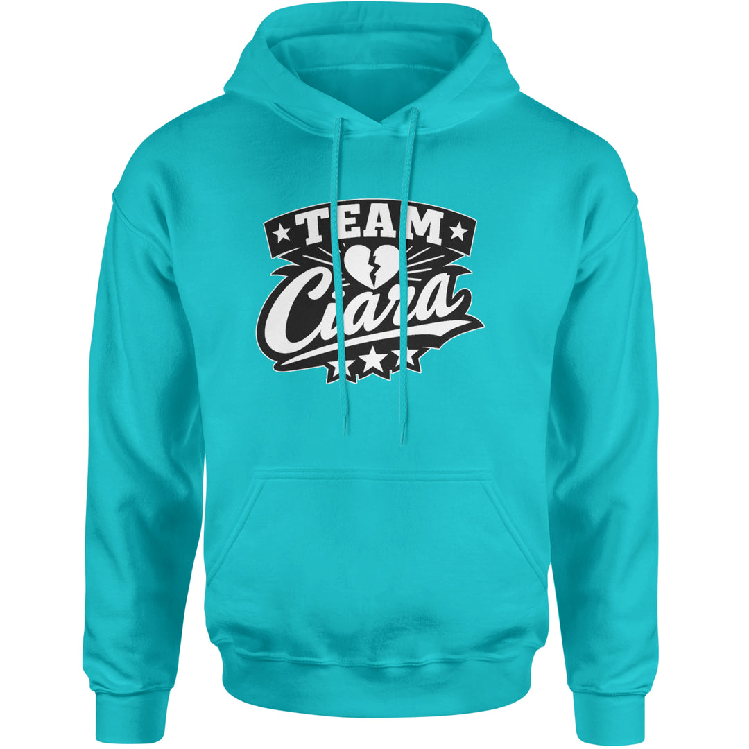 Team Ciara Scamanda Broken Heart Adult Hoodie Sweatshirt Teal