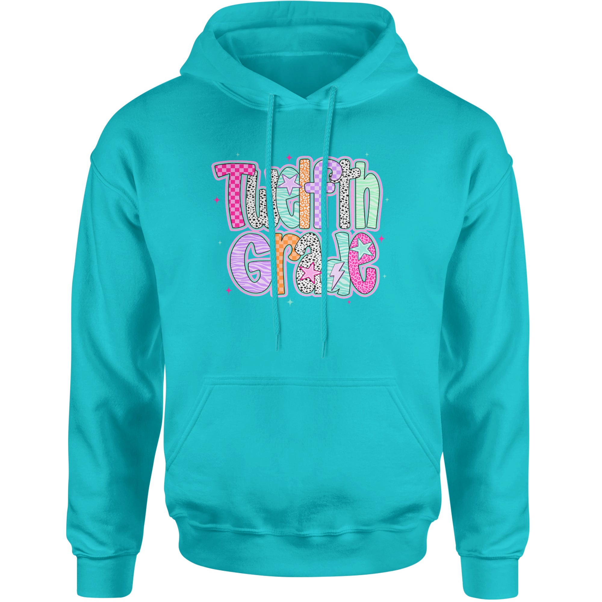 Senior Year Colorful Back to School Adult Hoodie Sweatshirt Teal