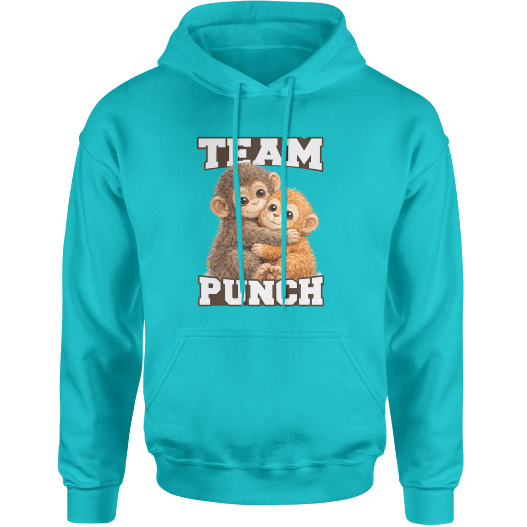 Team Punch Panchi-kun Monkey Adult Hoodie Sweatshirt Teal