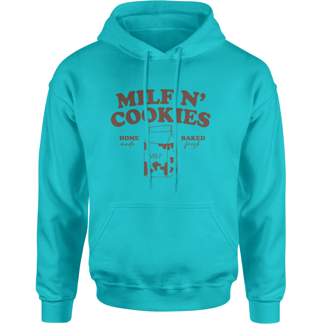 Milf And Cookies Adult Hoodie Sweatshirt Teal