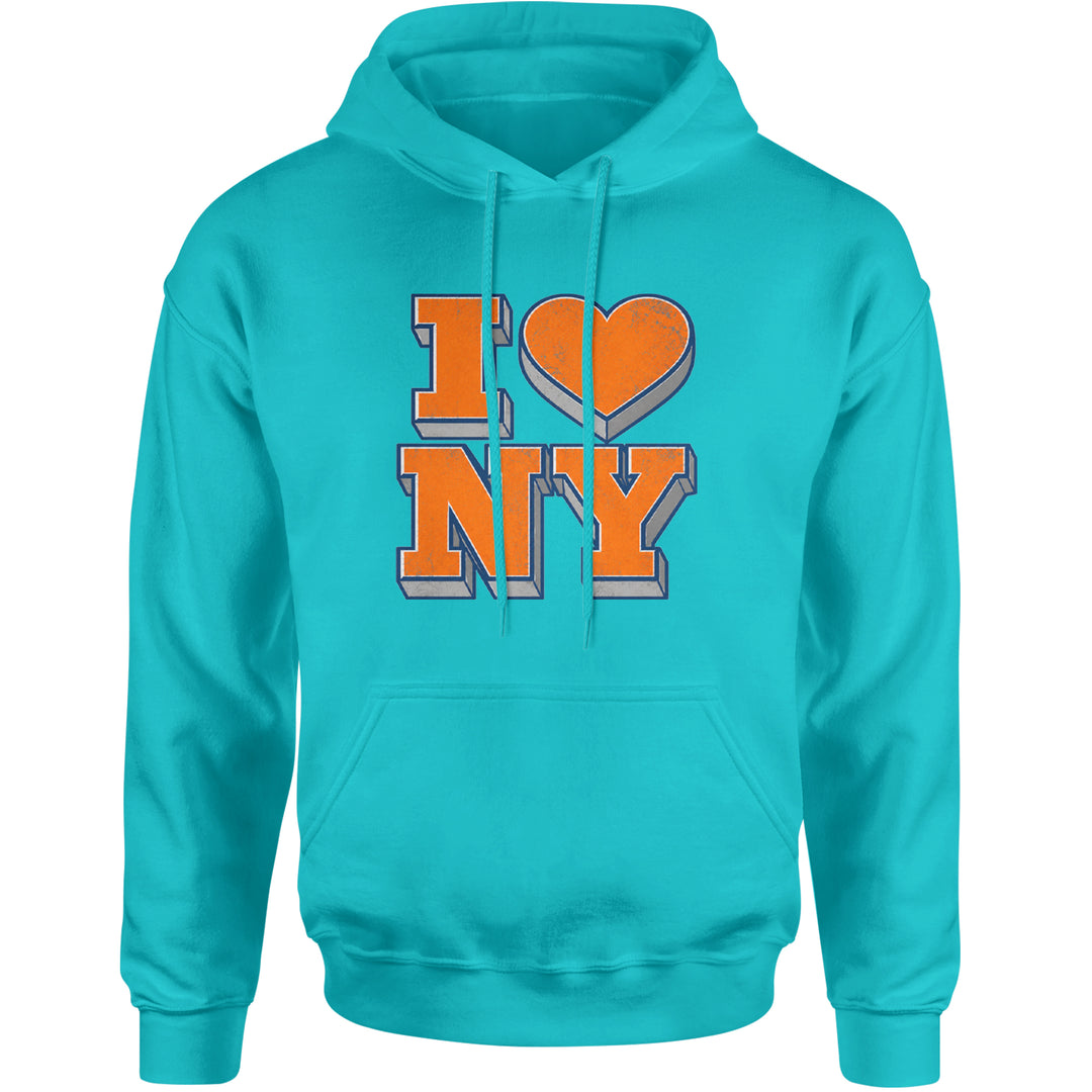 New York City Pride Heart Adult Hoodie Sweatshirt Teal