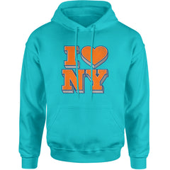 New York City Pride Heart Adult Hoodie Sweatshirt Teal