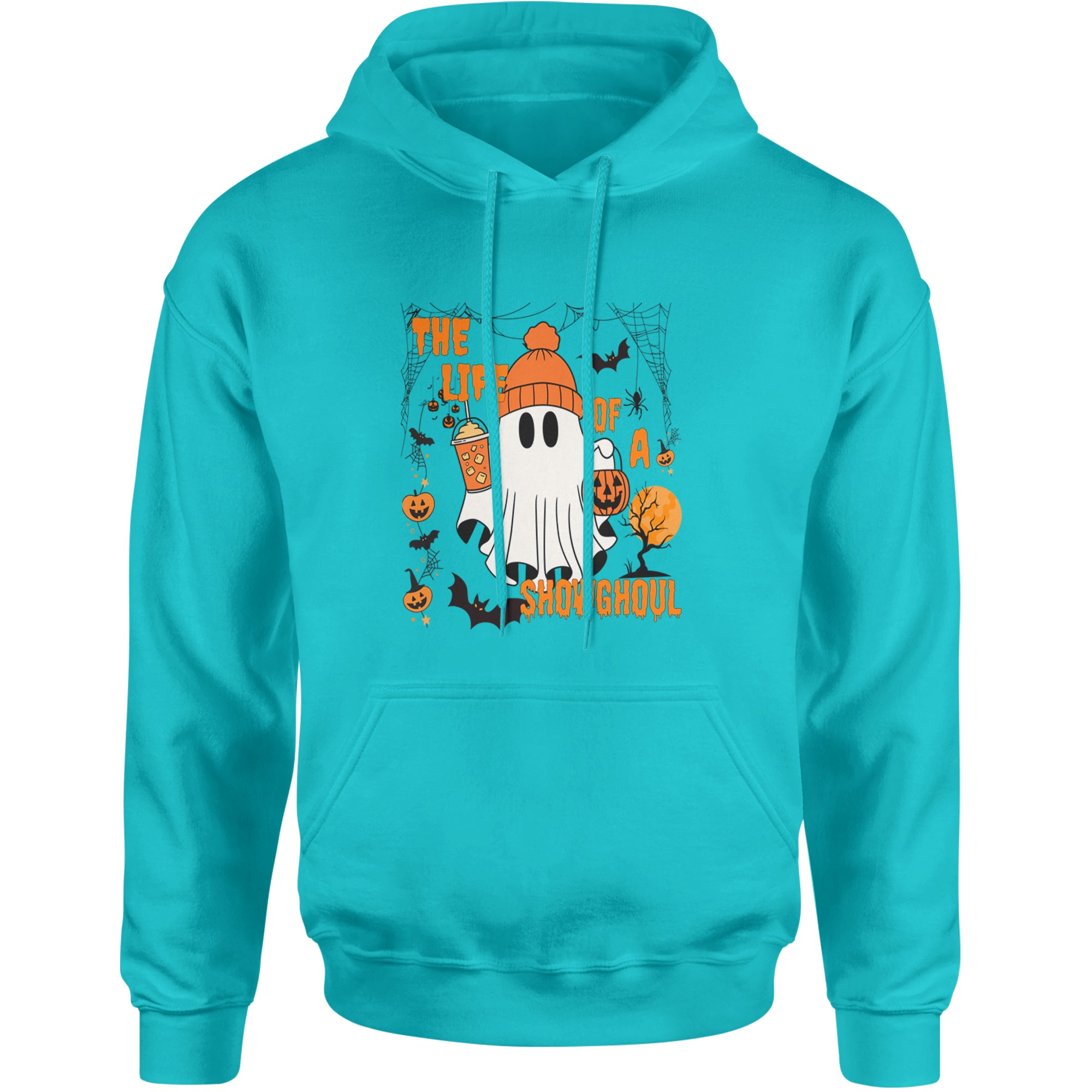 Life of a Showghoul Halloween Showgirl Vibes Adult Hoodie Sweatshirt Teal