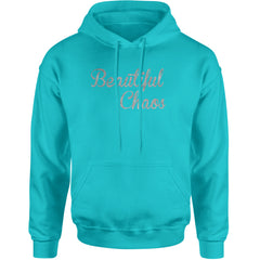 Beautiful Chaos Glitter Music Festival Adult Hoodie Sweatshirt Teal