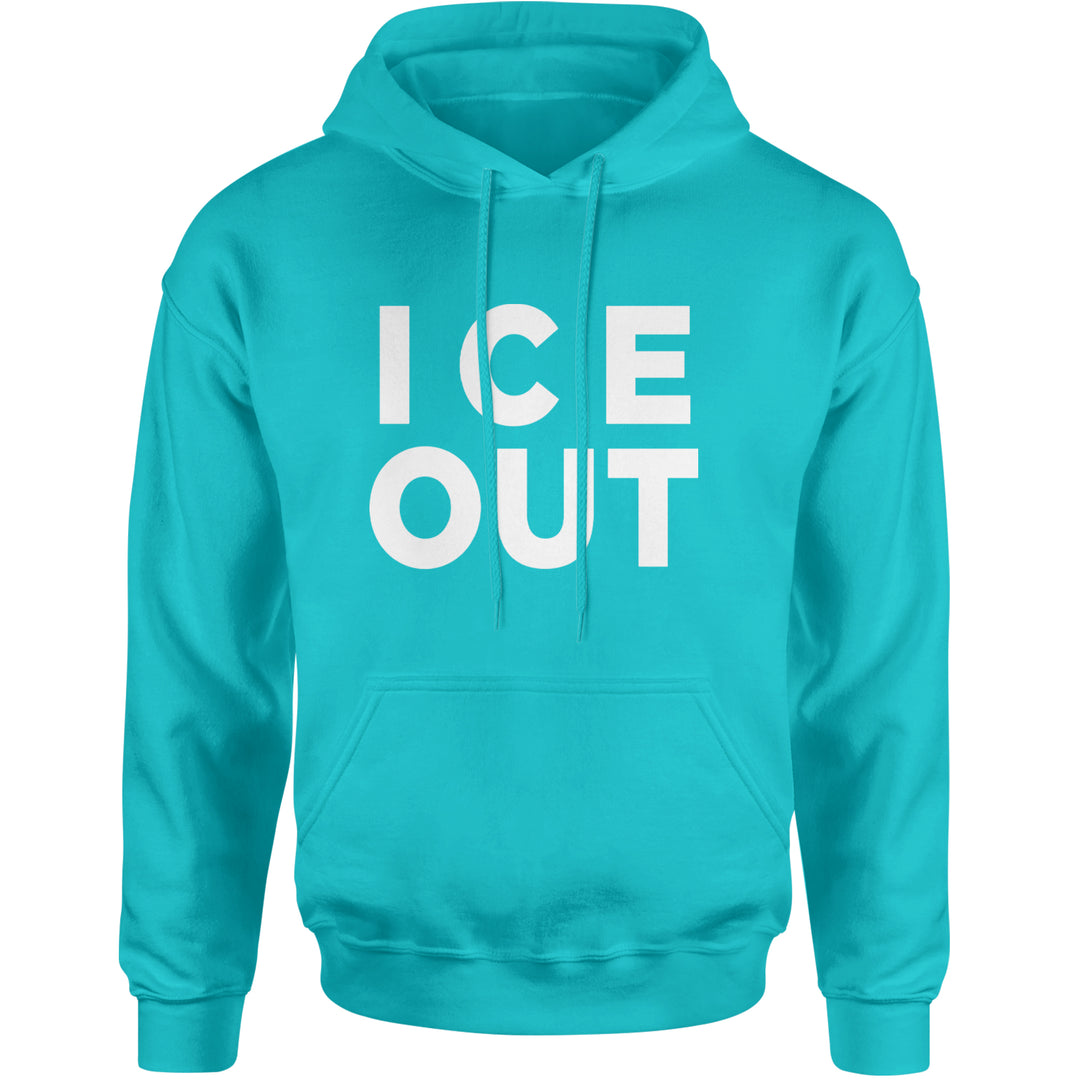 Ice Out Protest Adult Hoodie Sweatshirt Teal