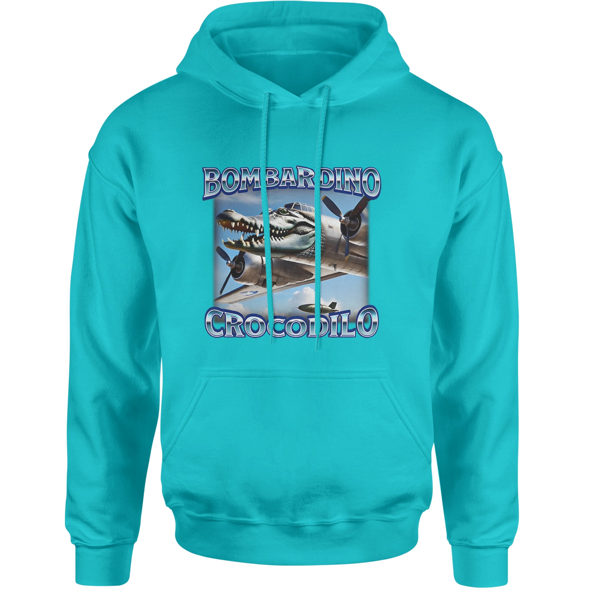 Bombardino Crocodilo Brainrot Adult Hoodie Sweatshirt Teal