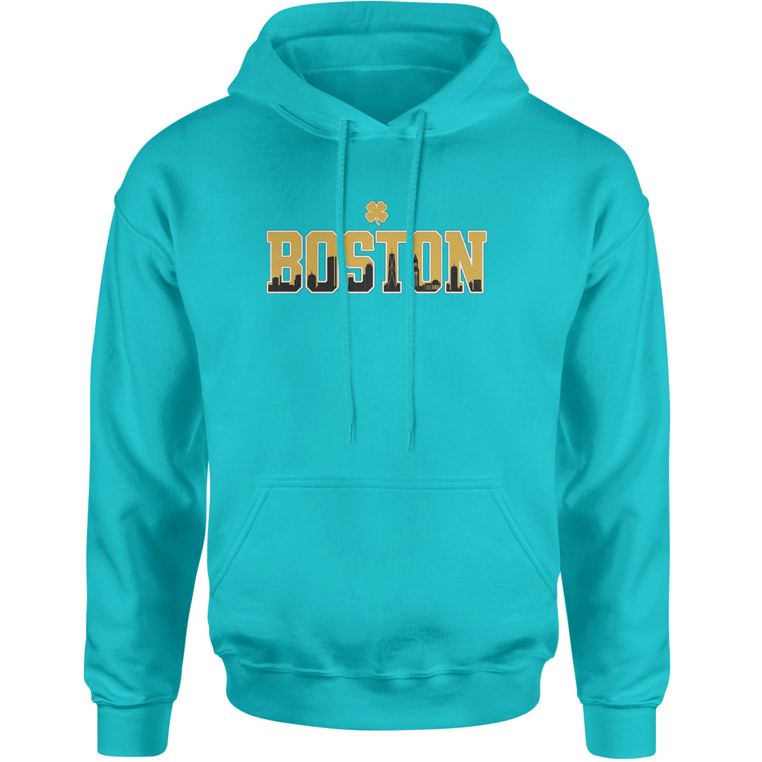 Boston City Pride Irish Adult Hoodie Sweatshirt Teal