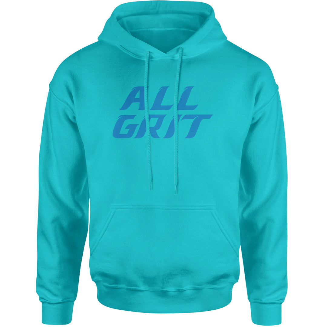 All Grit Detroit Football Adult Hoodie Sweatshirt Teal