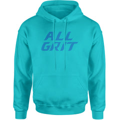 All Grit Detroit Football Adult Hoodie Sweatshirt Teal