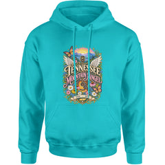 Tennessee Mountain Angel Wings Dolly Adult Hoodie Sweatshirt Teal
