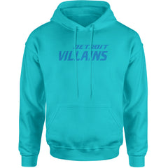 Detroit Villains Grit Football Adult Hoodie Sweatshirt Teal