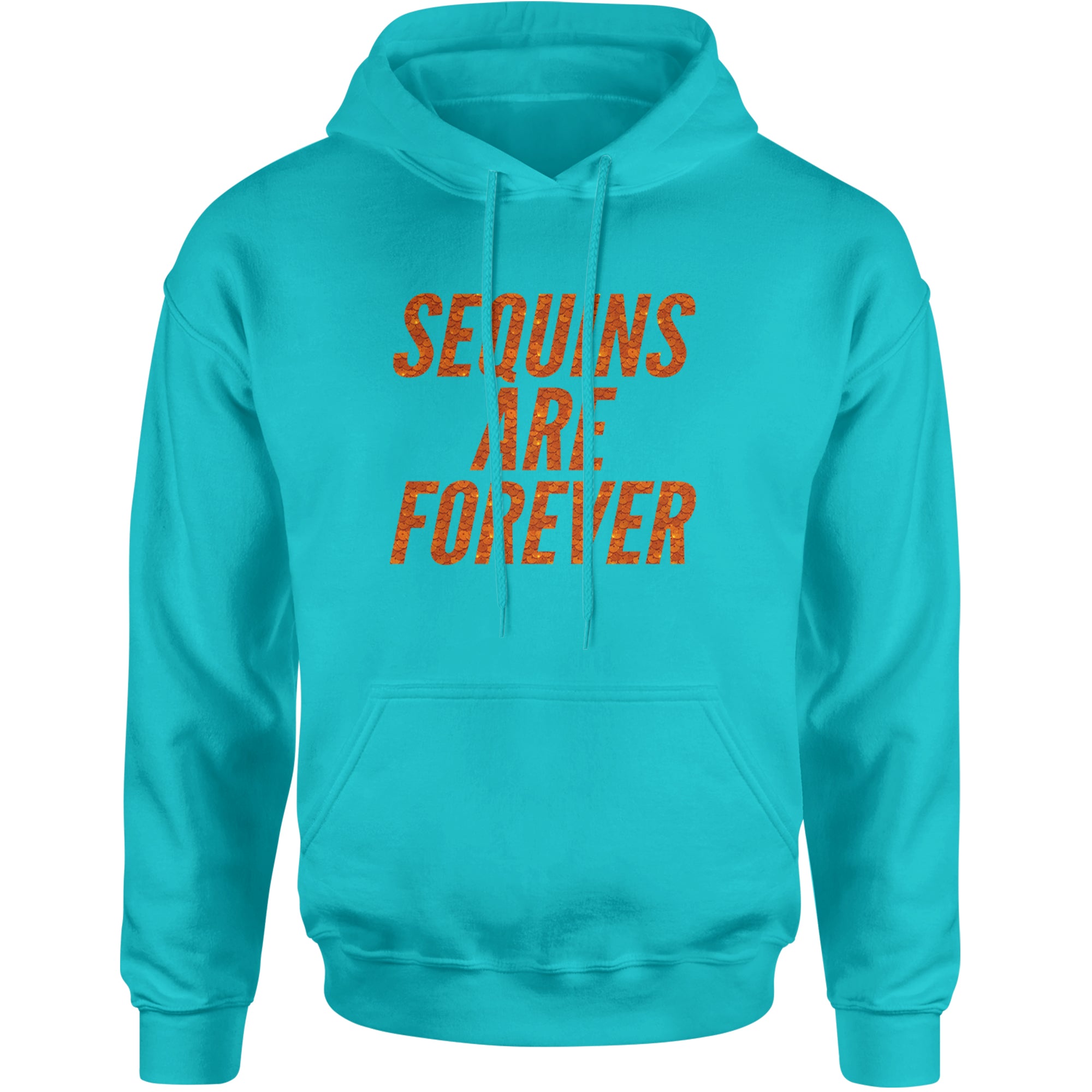 Sequins Are Forever Retro Glam Adult Hoodie Sweatshirt Teal