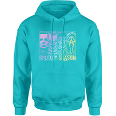 Spooky Season Horror Icons Halloween Adult Hoodie Sweatshirt Teal