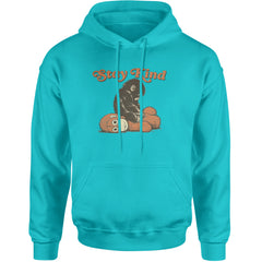 Punch Stay Kind Macaque Adult Hoodie Sweatshirt Teal