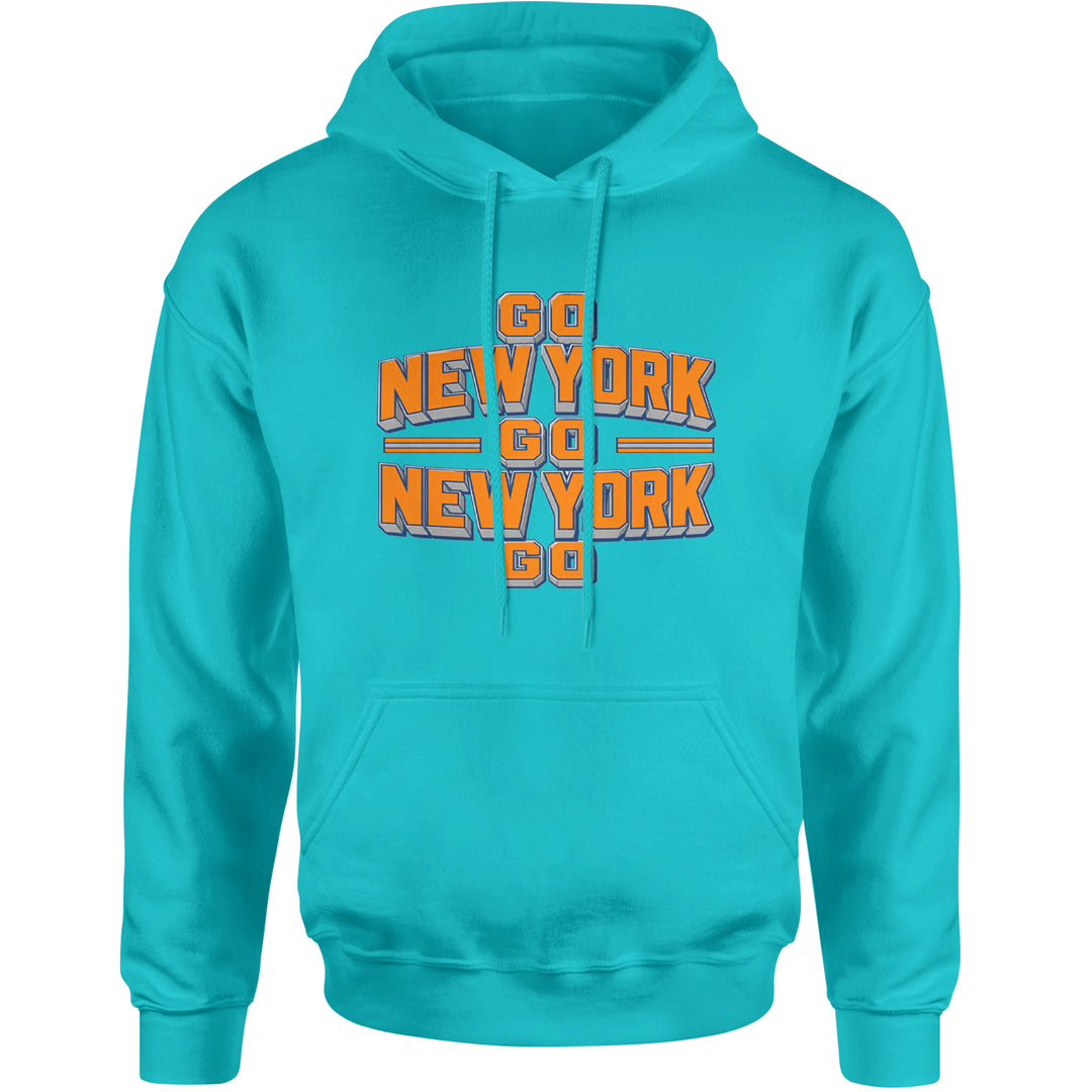 Go New York Go Basketball Adult Hoodie Sweatshirt Teal