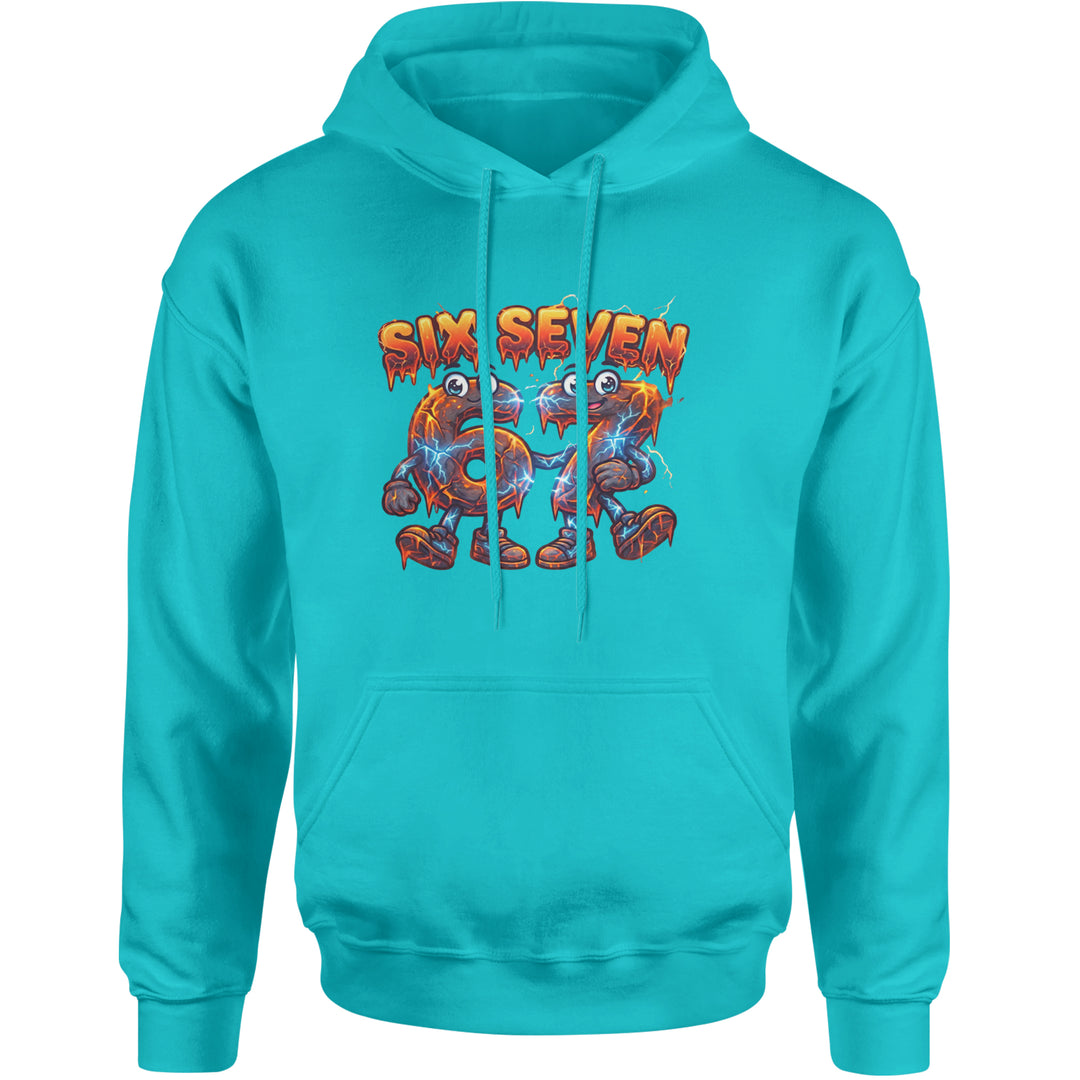 67 Lava Lightning Six Seven Meme Adult Hoodie Sweatshirt Teal