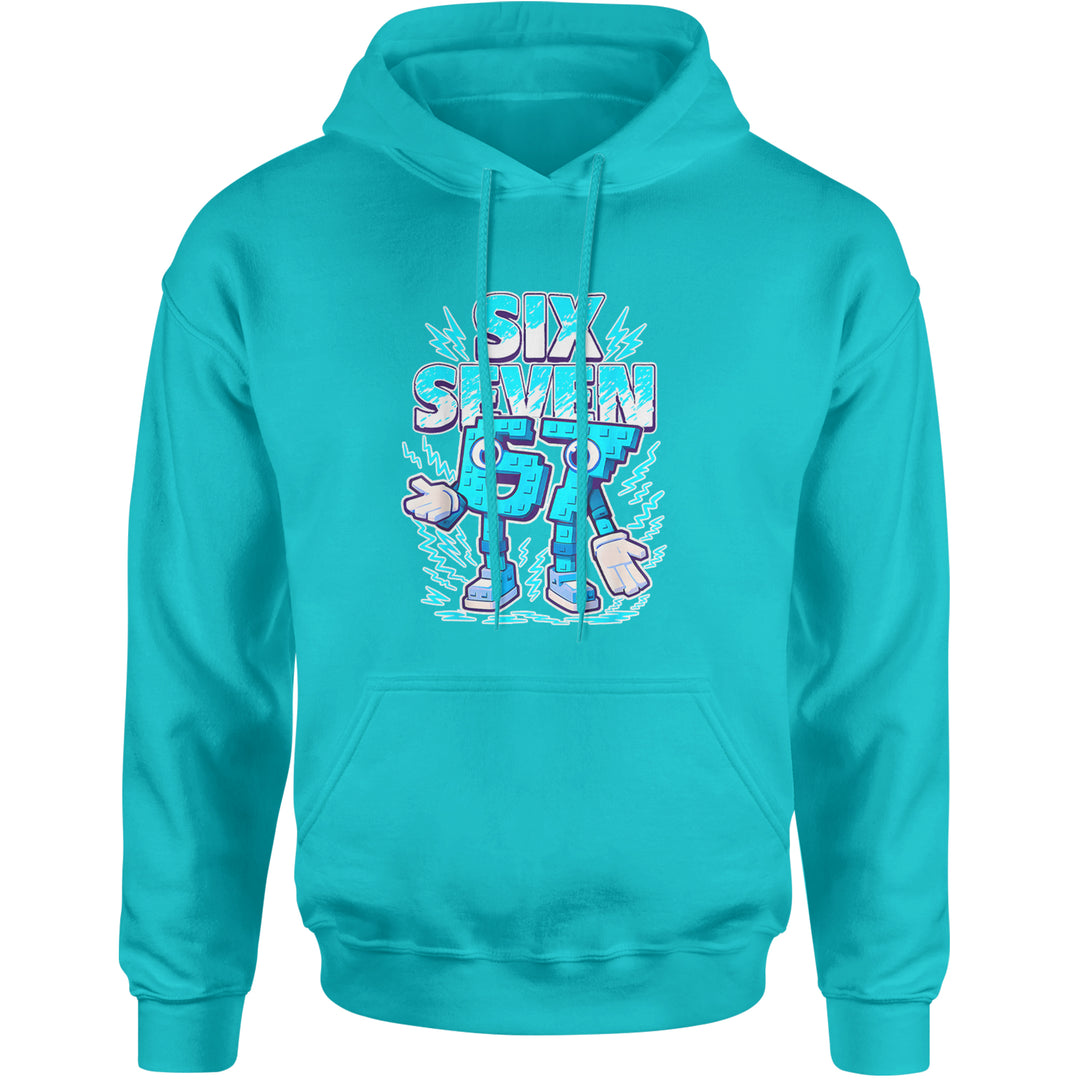 67 Brainrot Meme Slang Adult Hoodie Sweatshirt Teal