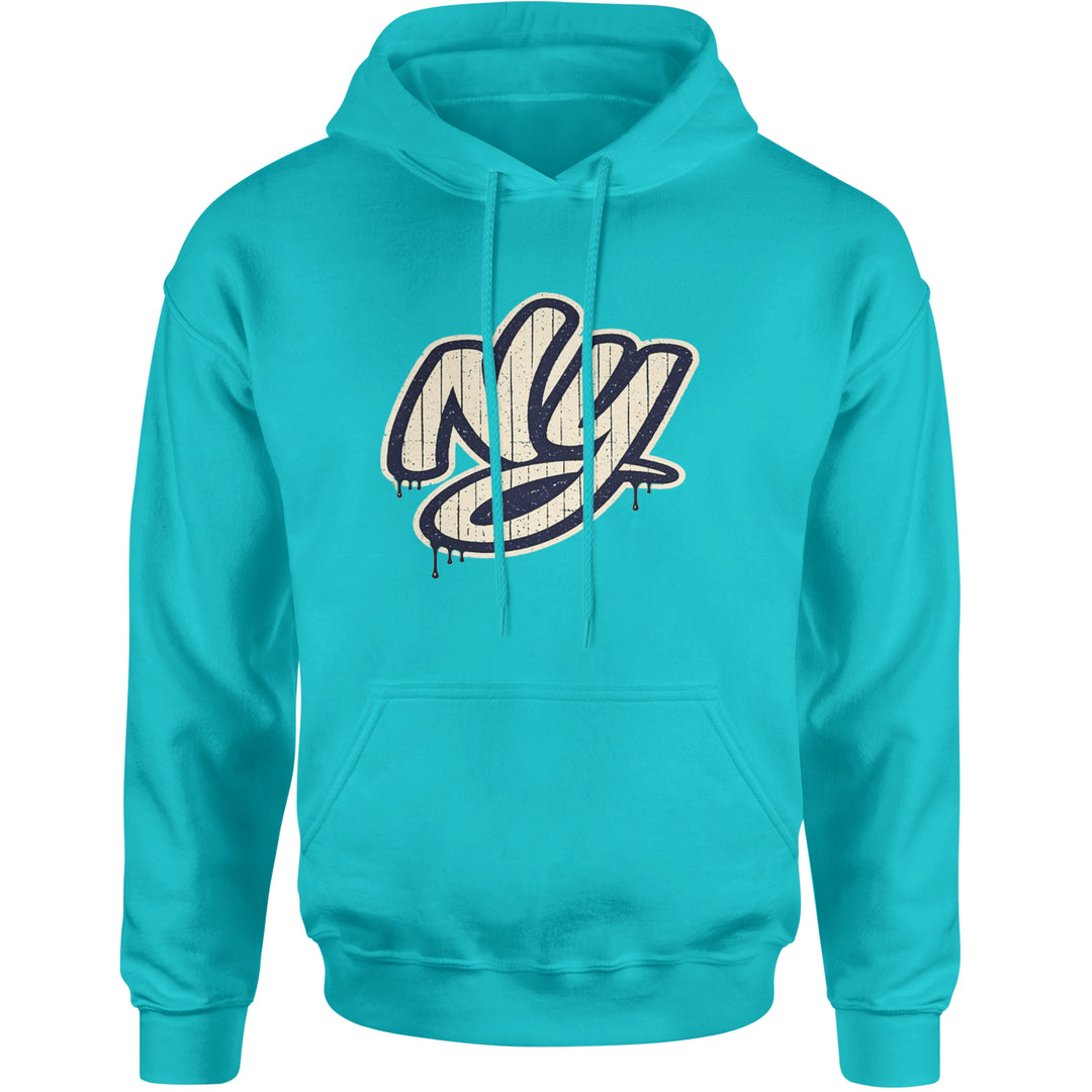 NYC New York City Grunge Street Adult Hoodie Sweatshirt Teal